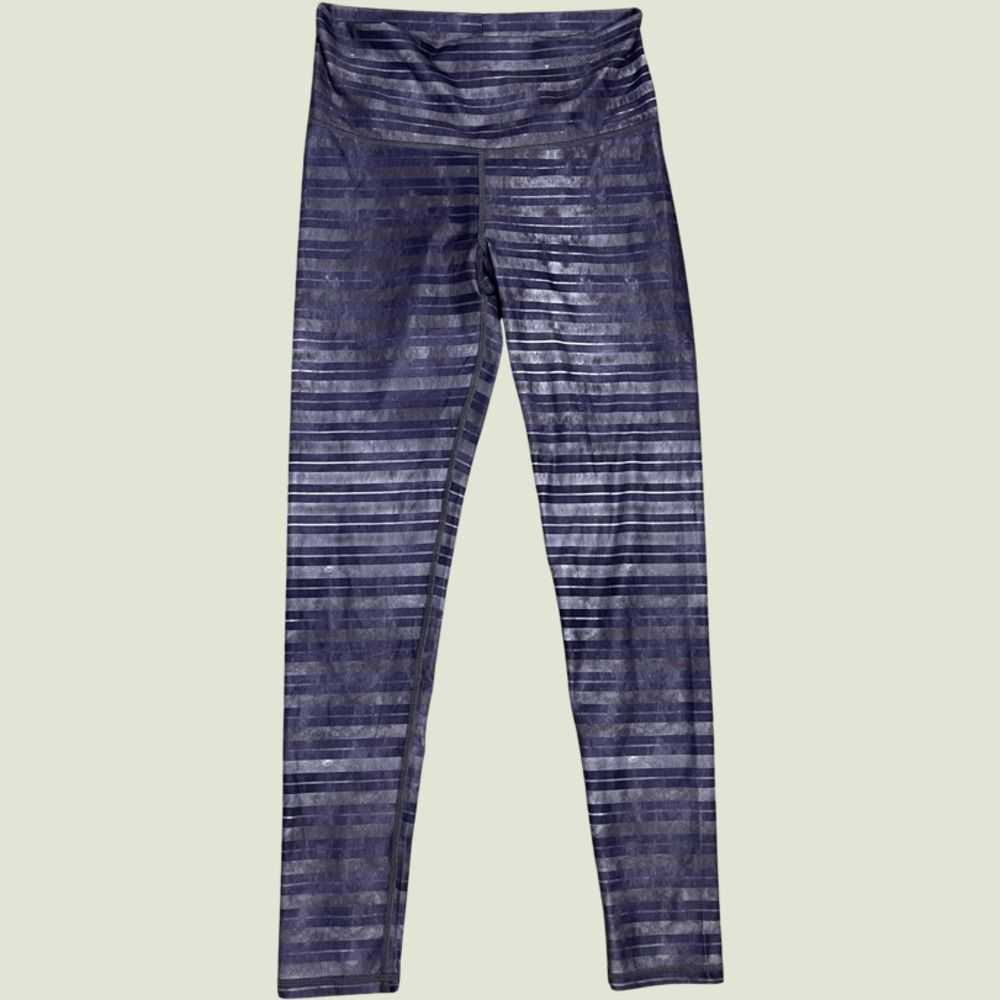 Sol & Mane Cora Concrete Stripe Legging 3, Grey/Purple